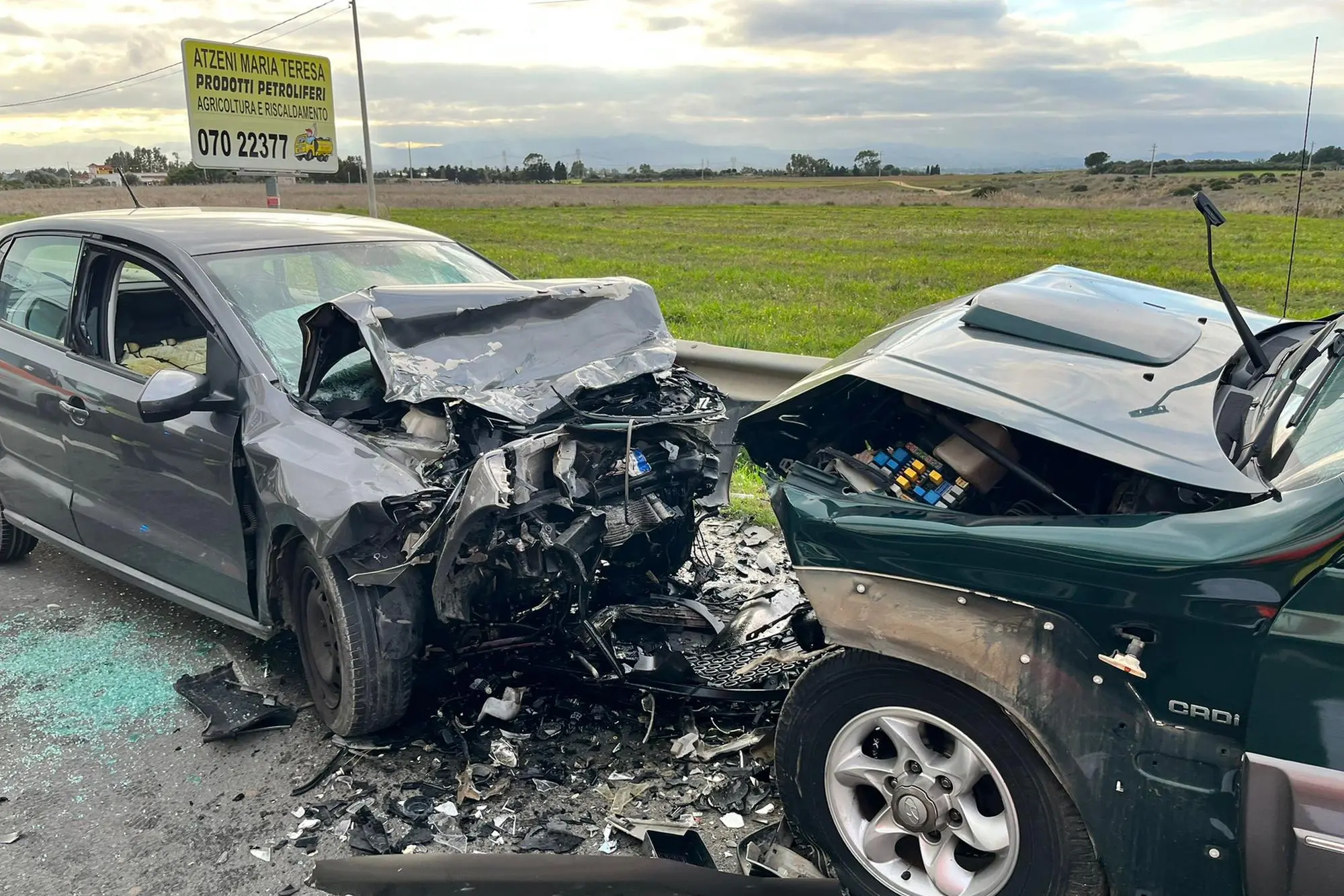 Le auto coinvolte nell'incidente costato la vita a Ignazio Floris