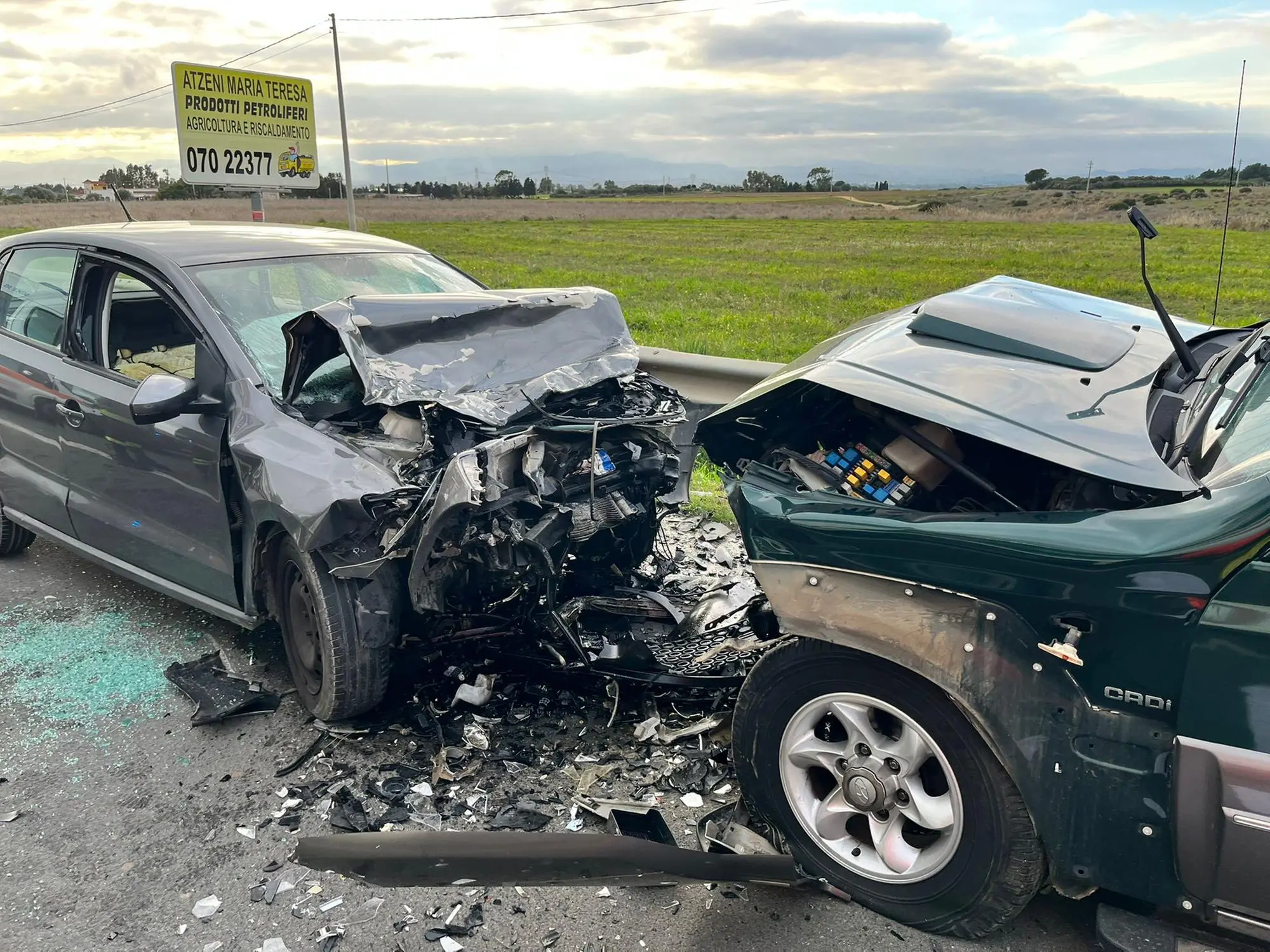 Le auto coinvolte nell'incidente costato la vita a Ignazio Floris