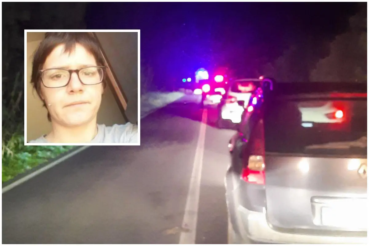 L'incidente, nel riquadro la vittima (foto Serreli)