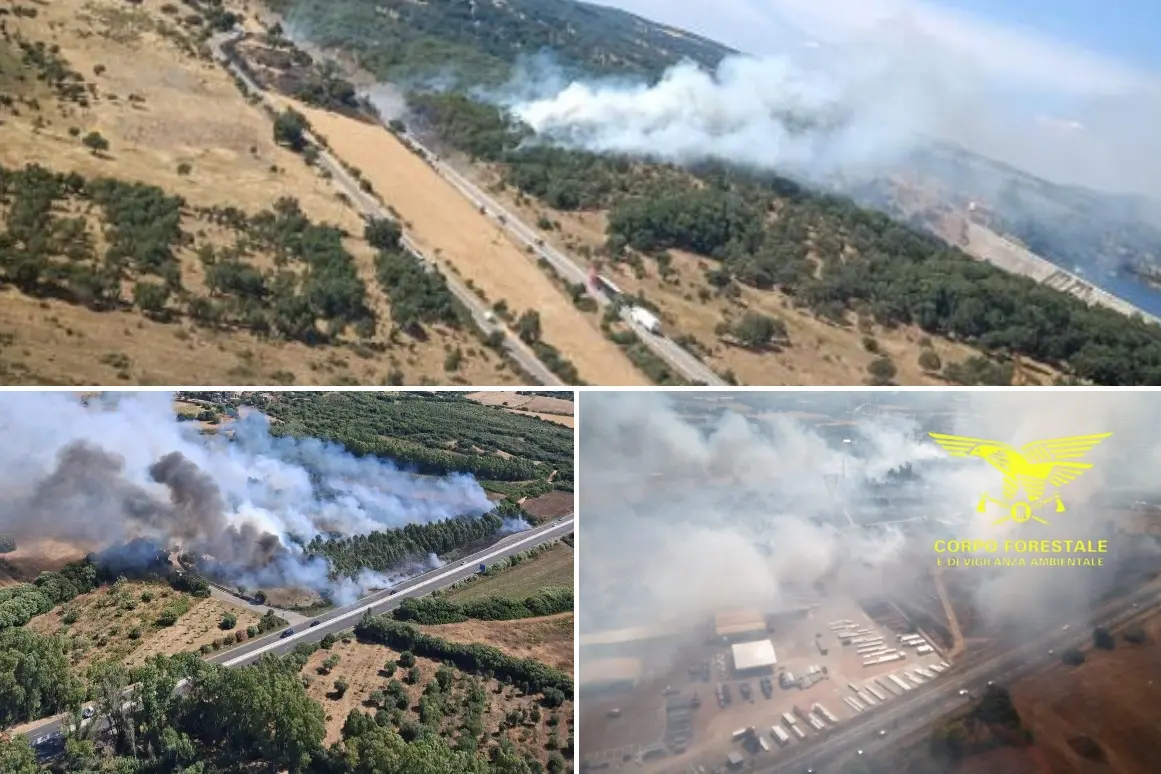 Gli incendi a Carbonia, Fonni e Elmas