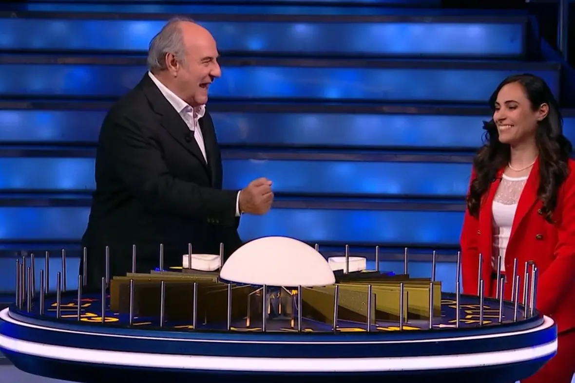 Gerry Scotti with Martina Deidda (Mediaset photo)