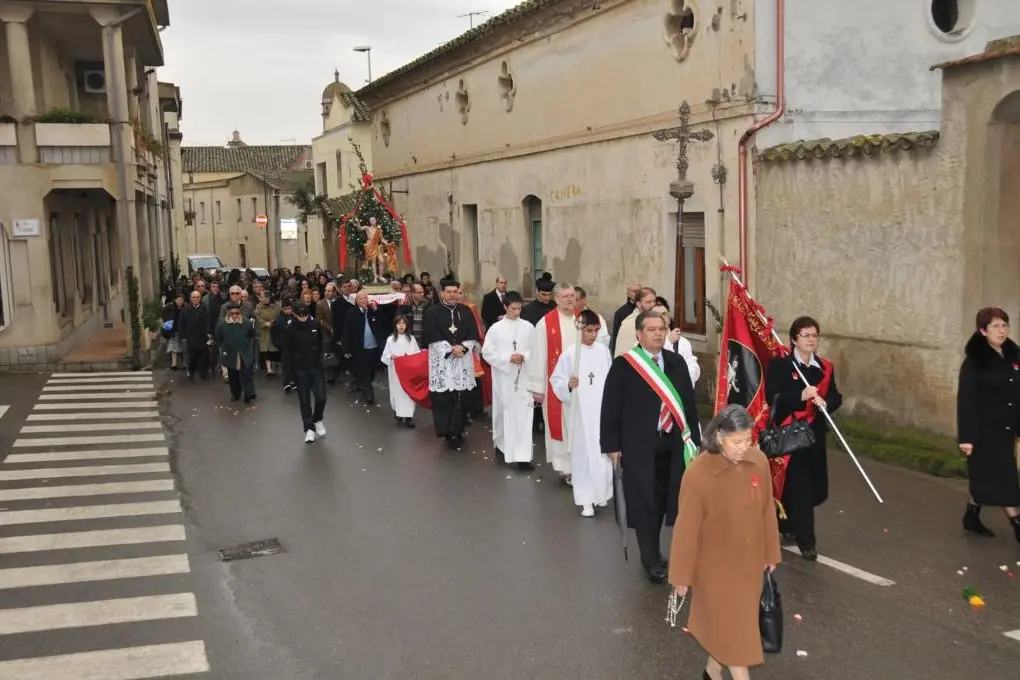 La processione a Ussana (foto Serreli)