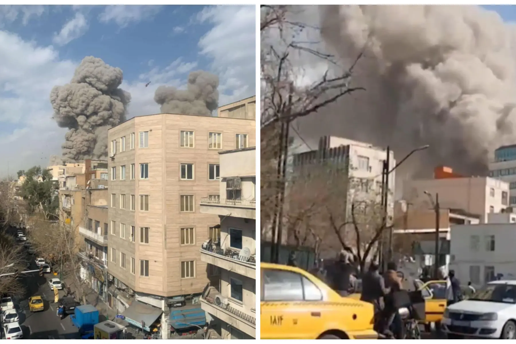 Fumo nero a Teheran dopo l'attacco (Ansa-Epa)