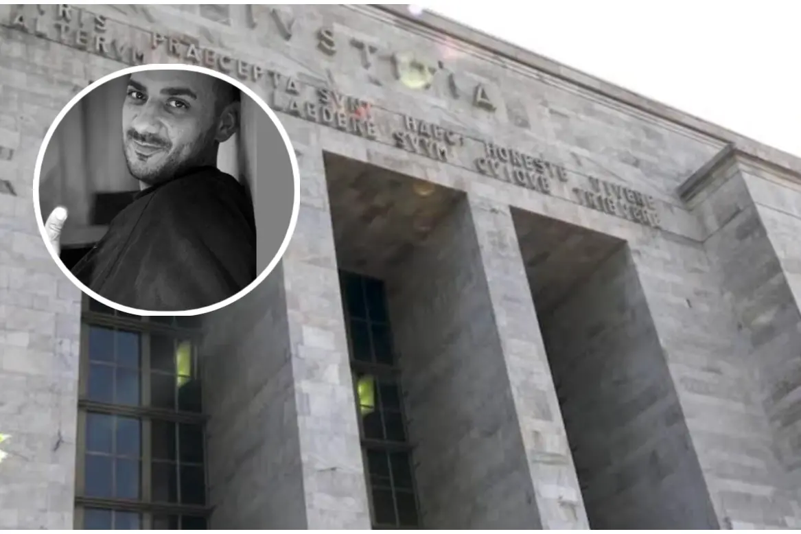 Il Tribunale di Milano (Ansa), nel riquadro Igor Squeo (foto Instagram)