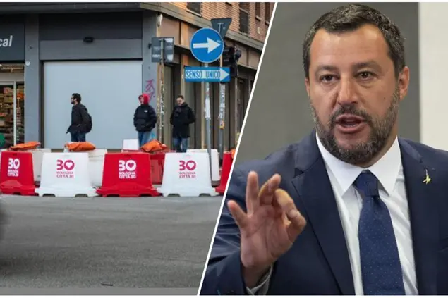 Bologna &quot;Città 30&quot; e il ministro Matteo Salvini (foto Ansa)