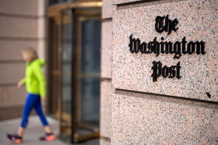 epa08088370 The entrance to 'The Washington Post' newspaper in Washington, DC, USA, 23 December 2019. According to Saudi Arabian state media reports on 23 December 2019, Saudi Arabia's public prosecutor said a total of five suspects have been sentenced to death by a court in Riyadh in relation to the murder of Saudi journalist and Washington Post columnist Jamal Khashoggi. Khashoggi was killed while visiting the Saudi consulate in Istanbul, Turkey on 02 October 2018 to do a routine paperwork. Three others of a total of 11 suspects were given jail sentences totaling 24 years. EPA/ERIK S. LESSER
