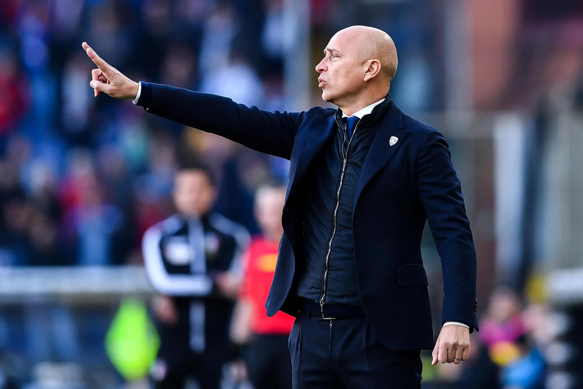 BresciaÂ?s head coach Eugenio Corini reacts during the Italian Serie A soccer match Uc Sampdoria vs Brescia Calcio at Luigi Ferraris stadium in Genoa, Italy, 12 January 2020. ANSA/SIMONE ARVEDA