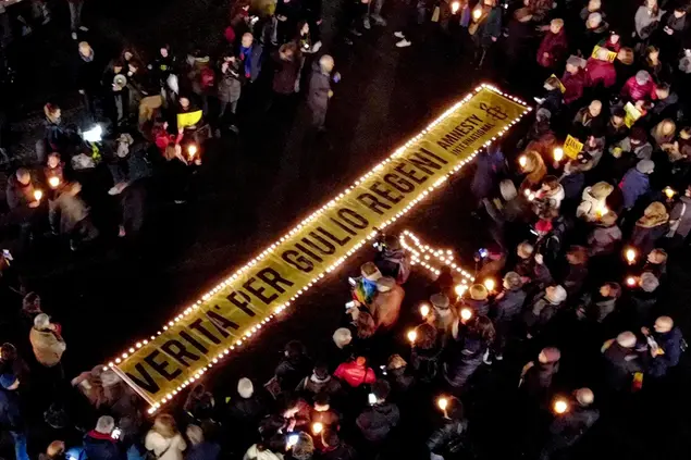 Un sit in in memoria di Giulio Regeni (Ansa - Fusco)