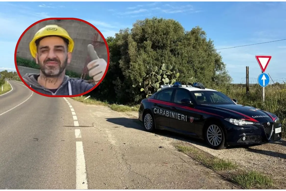 Il luogo dell'incidente. Nel dettaglio la vittima, Mirko Farris