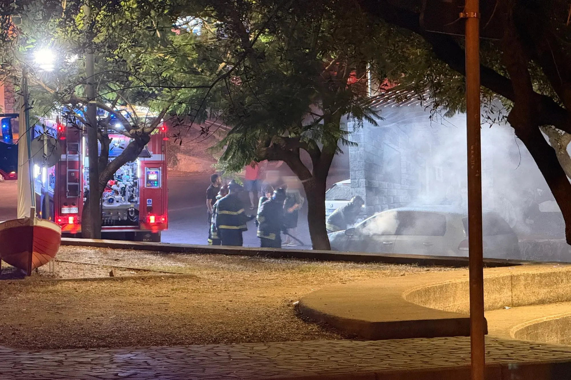 L'intervento dei vigili del fuoco di Tortolì