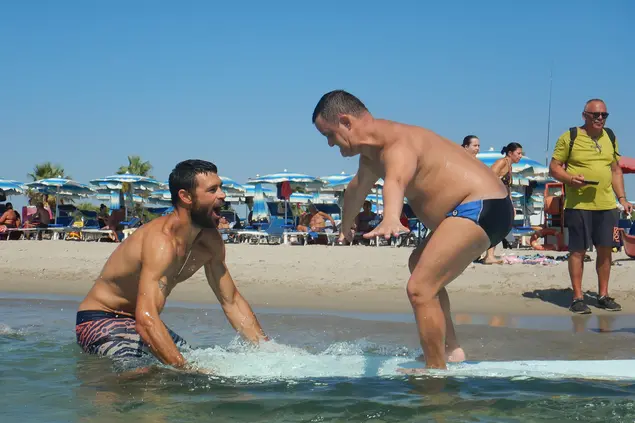 Francisco Porcella al Poetto di Quartu (foto Anedda)