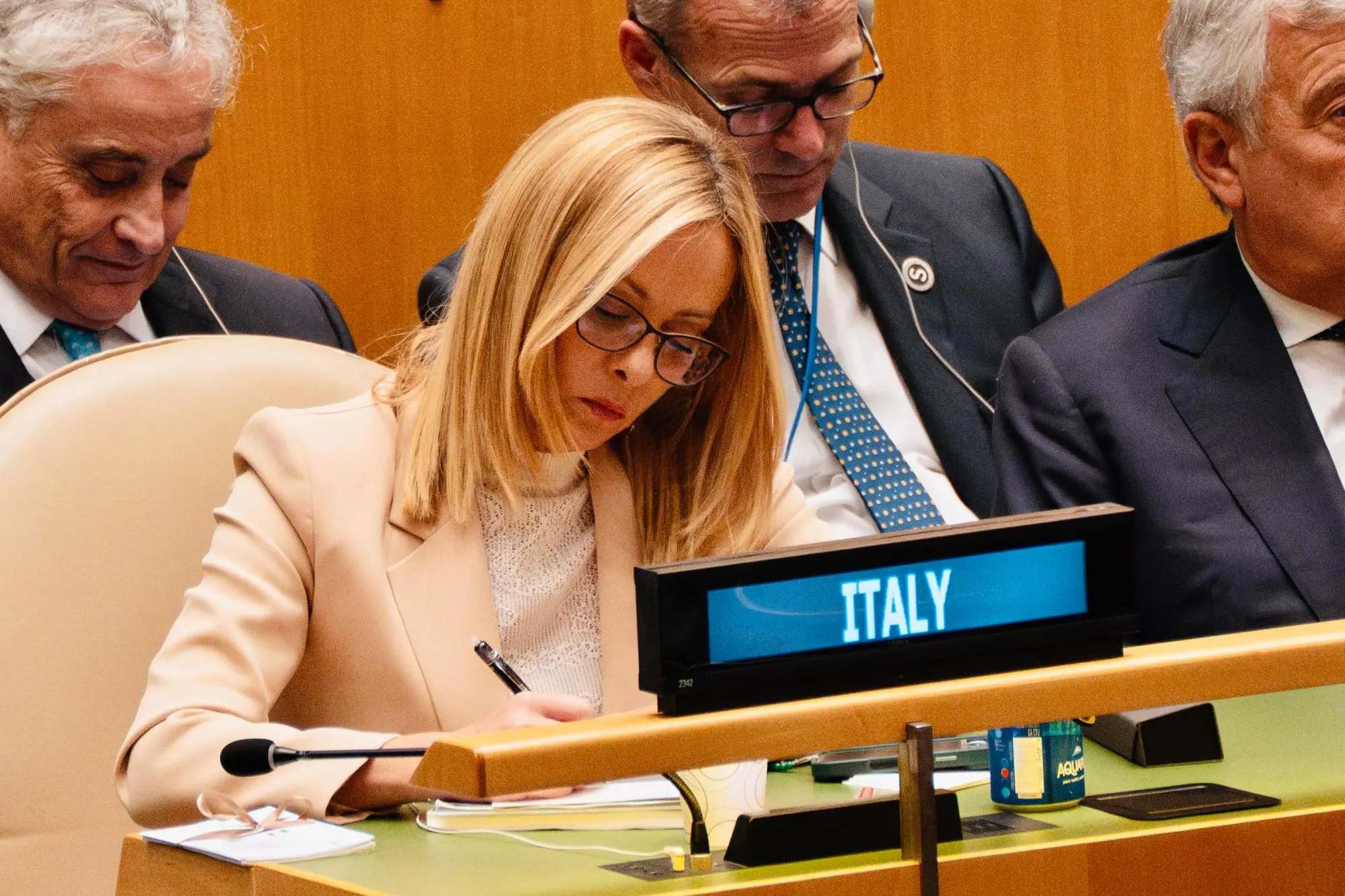 La premier Giorgia Meloni all'Assemblea Generale Onu (Ansa)