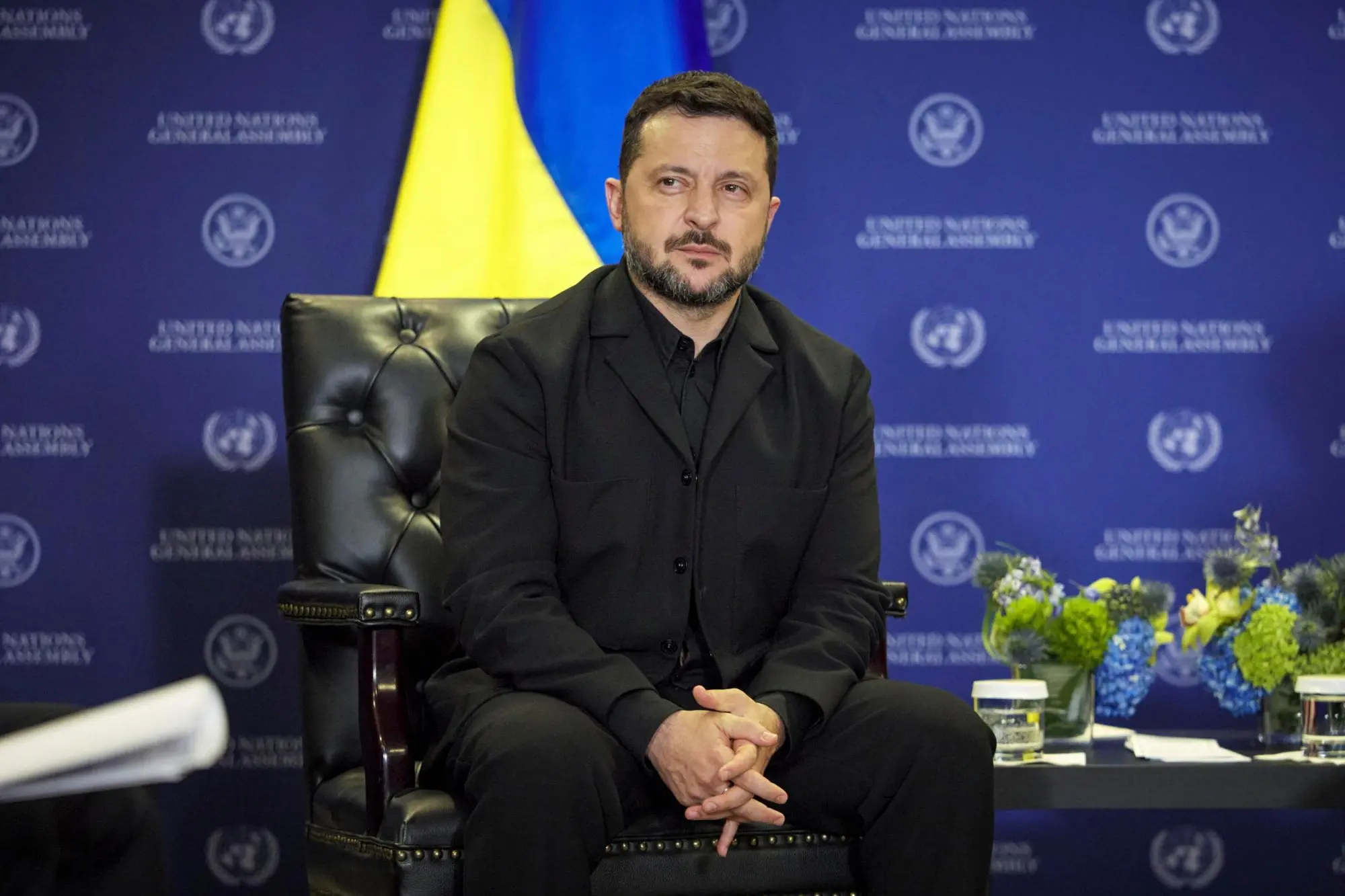 epa13256465 A handout photo made available by the Ukrainian Presidential Press Service shows Ukraine's President Volodymyr Zelensky during a meeting with US President Trump in New York, New York, USA, 22 September 2026, on the sidelines of the United Nations General Assembly (UNGA). EPA/UKRAINIAN PRESIDENTIAL PRESS SERVICE HANDOUT -- MANDATORY CREDIT: UKRAINIAN PRESIDENTIAL PRESS SERVICE -- HANDOUT EDITORIAL USE ONLY/NO SALES