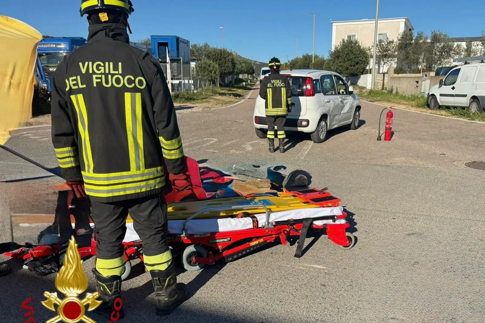 L'incidente a Olbia (foto Vigili del fuoco)