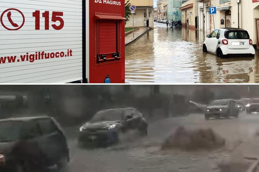 Prima pioggia e Cagliaritano nel caos: 50 interventi dei vigili del fuoco
