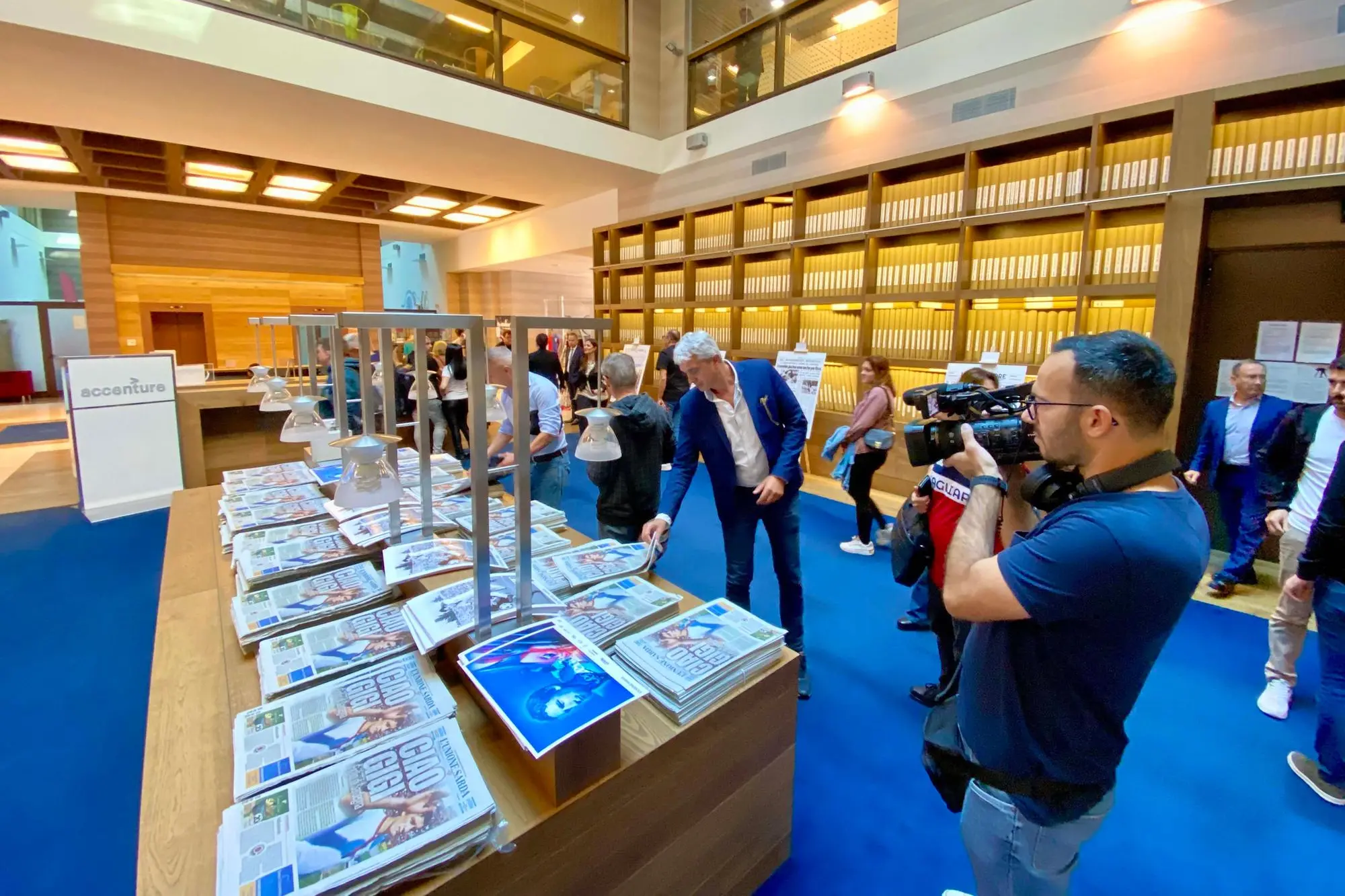 Gigi Riva Football Week, presentazione e mostra nella sede de L'Unione Sarda (foto Max Solinas)