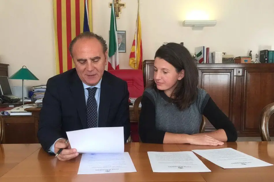 Ornella Piras con il sindaco Mario Bruno