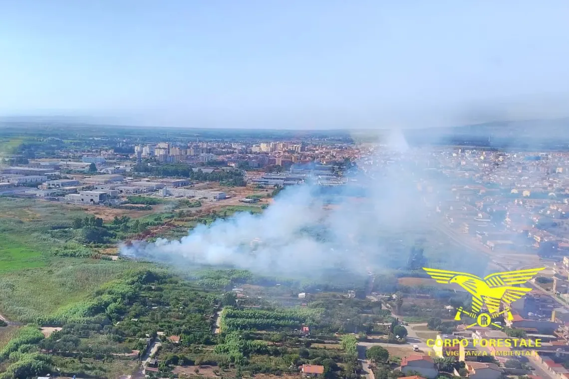 L'incendio a Santa Giusta