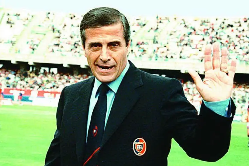 Tabarez ai tempi del Cagliari (foto Twitter)