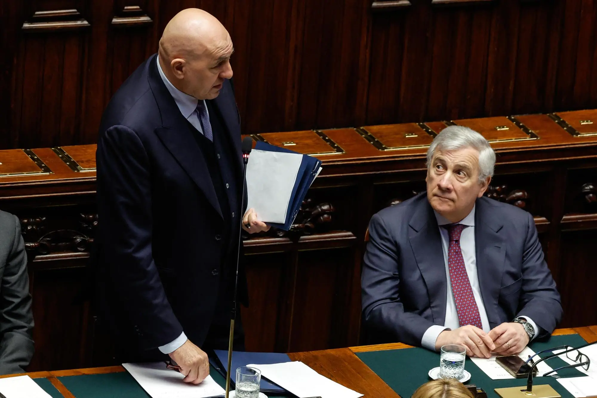 Il ministro della Difesa Guido Crosetto e il ministro degli Affari Esteri Antonio Tajani (Ansa)