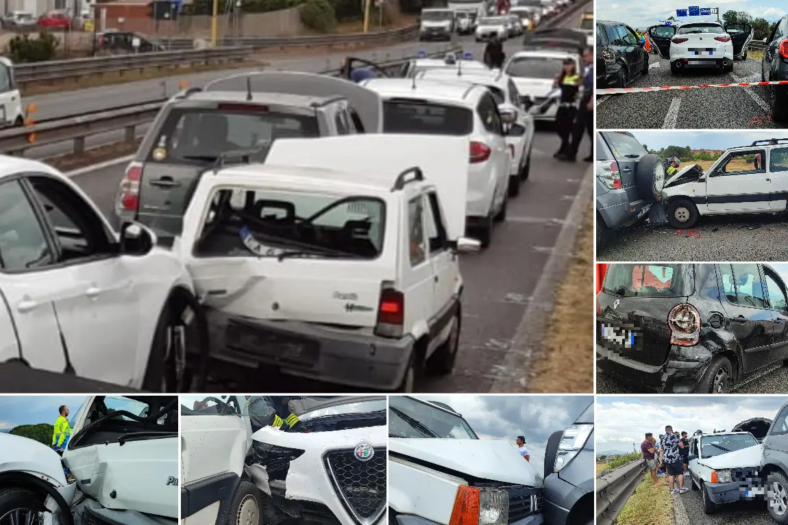 Le auto coinvolte nell'incidente sulla 554