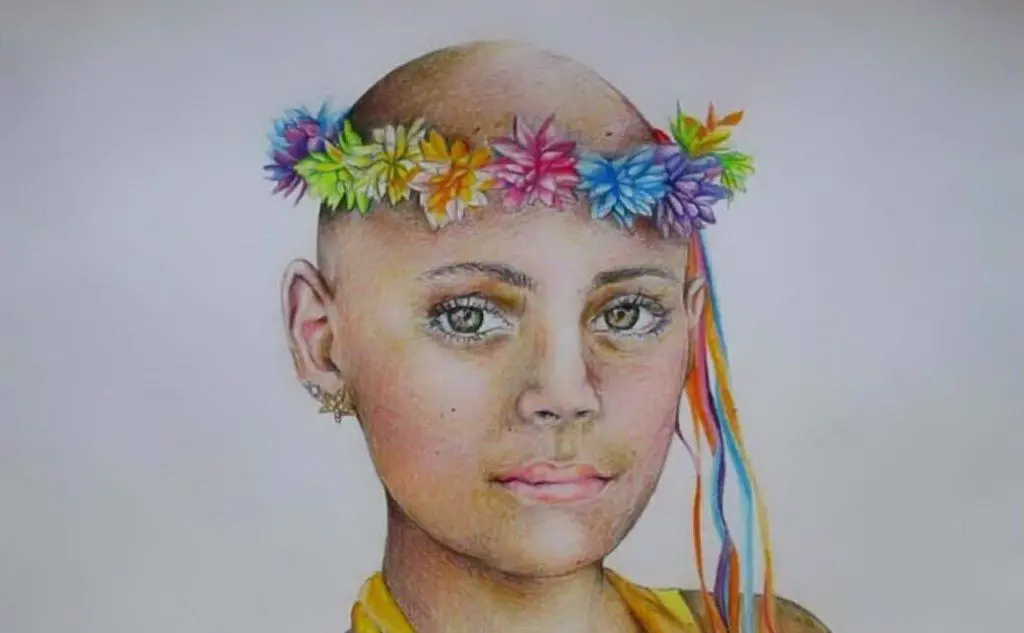 L'opera della Maxia: ritrae una bimba sottoposta alla chemioterapia