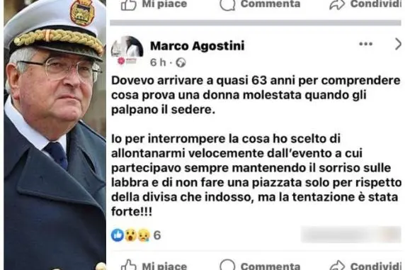 Marco Agostini e il post sui social (Facebook)