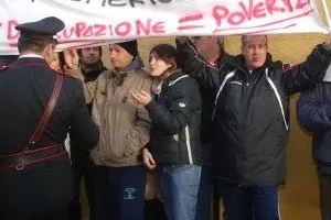 Una manifestazione di disoccupati