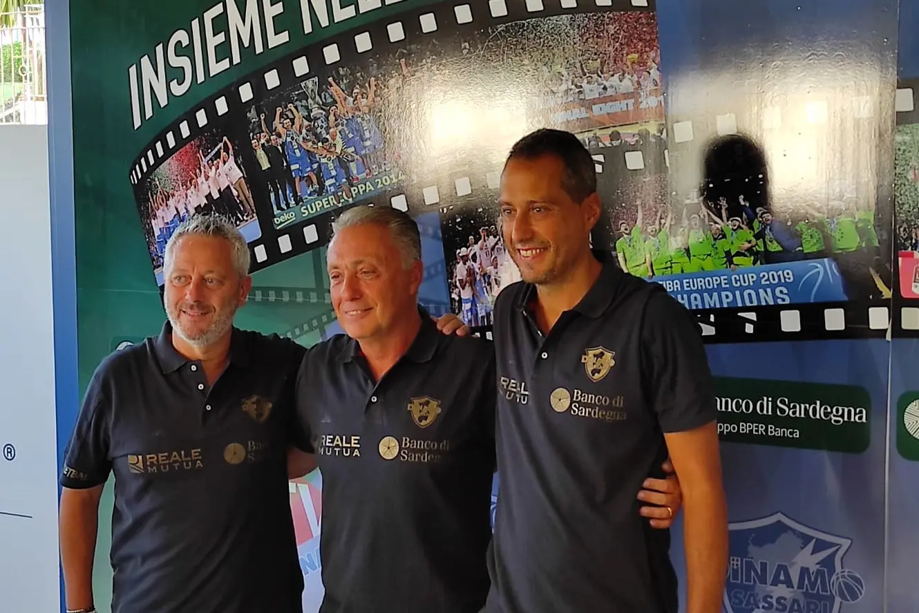 Lo staff tecnico della Dinamo Oldoini, Bucchi e Bulleri (foto Marras)