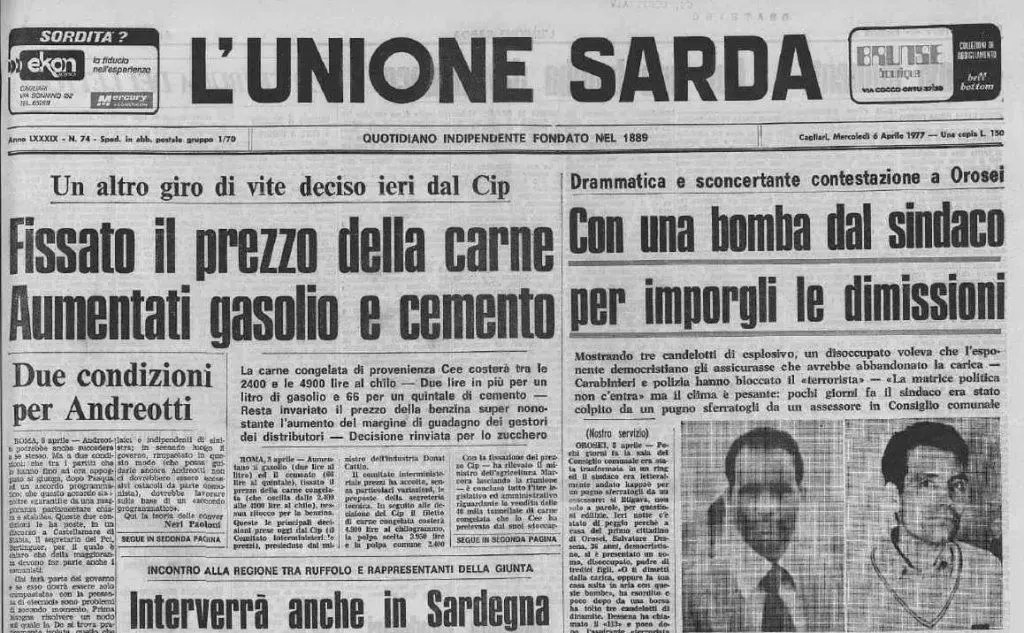 AccaddeOggi 6 aprile 1977 un uomo con tre candelotti a casa del