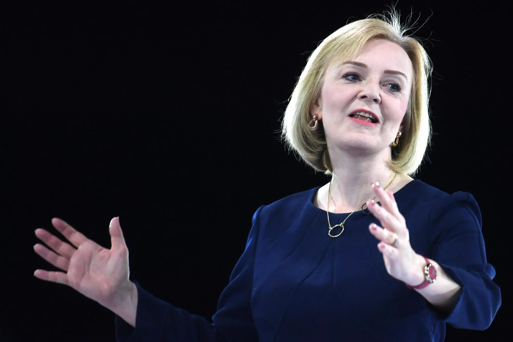 British Foreign Secretary and Tory leadership candidate Liz Truss at the Conservative Party leadership election hustings at Wembley Arena, London, Britain 31 August 2022. ANSAA/NEIL HALL