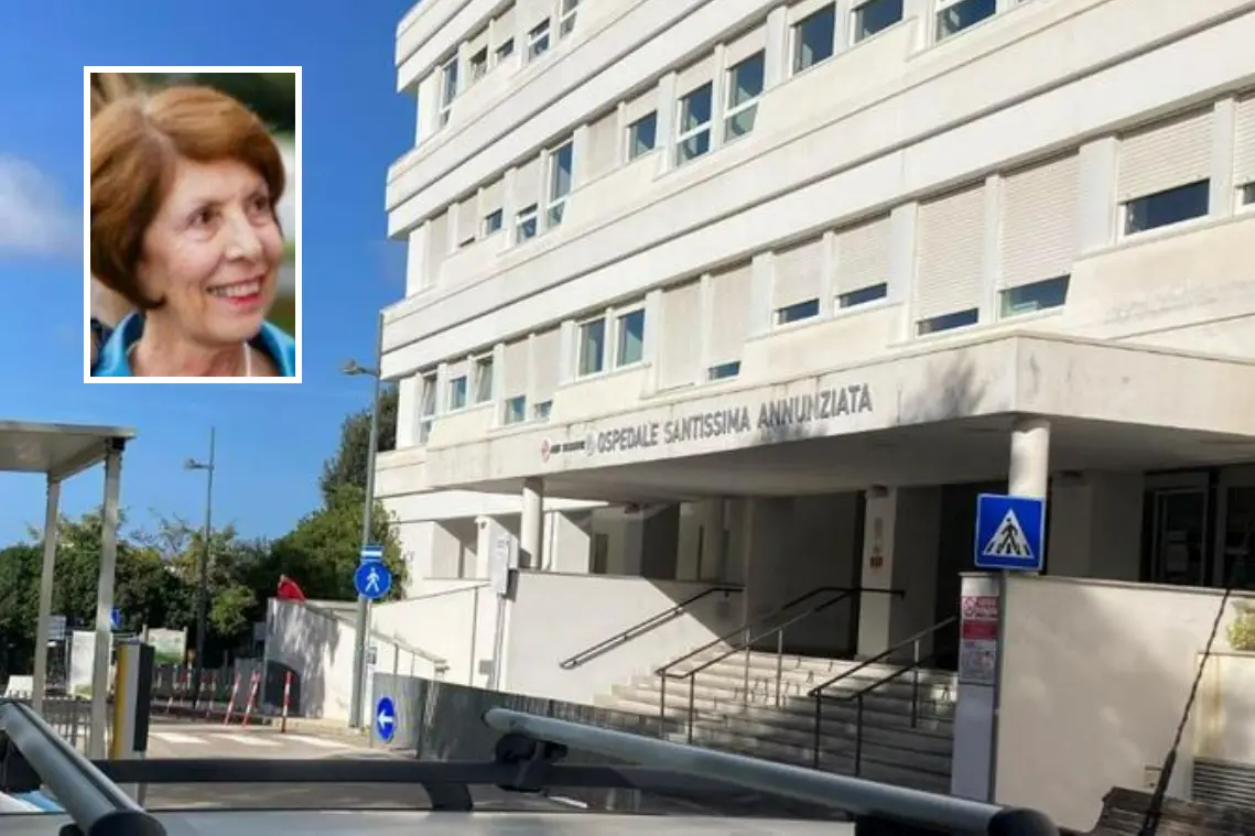 L'ospedale Santissima Annunziata, nel riquadro Rosa Letizia (foto Pala)
