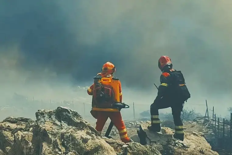 Un incendio in Sardegna  (L'Unione Sarda)