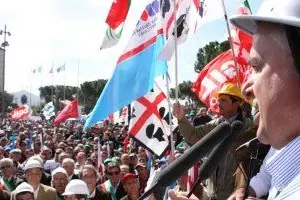 una protesta dei sindacati in  Sardegna