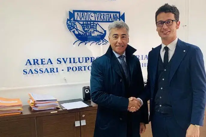 Scanu con l'ex presidente del Cip, Taula (foto ufficio stampa)
