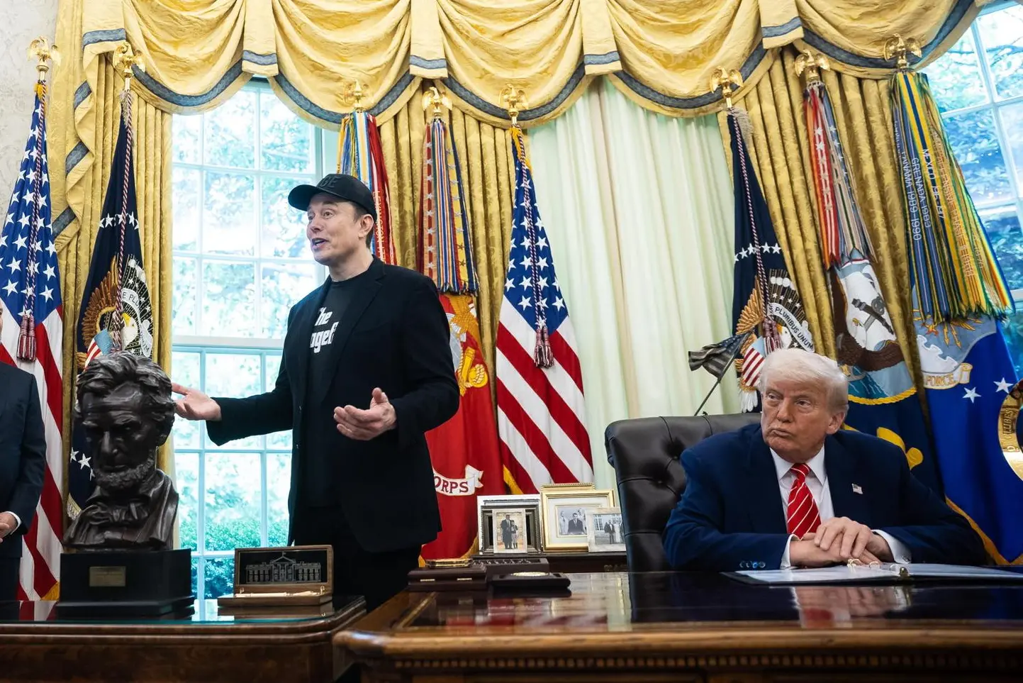 Elon Musk e Donald Trump (foto Ansa/Epa)
