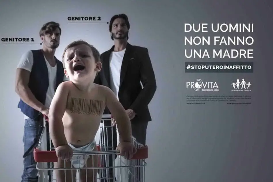 Il manifesto della campagna di Pro Vita. (Ansa)