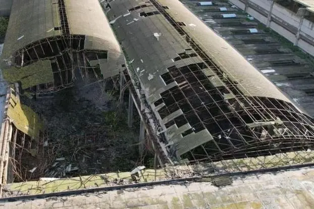 I cedimenti nella ex Ferriera Sarda a Porto Torres (foto concessa)