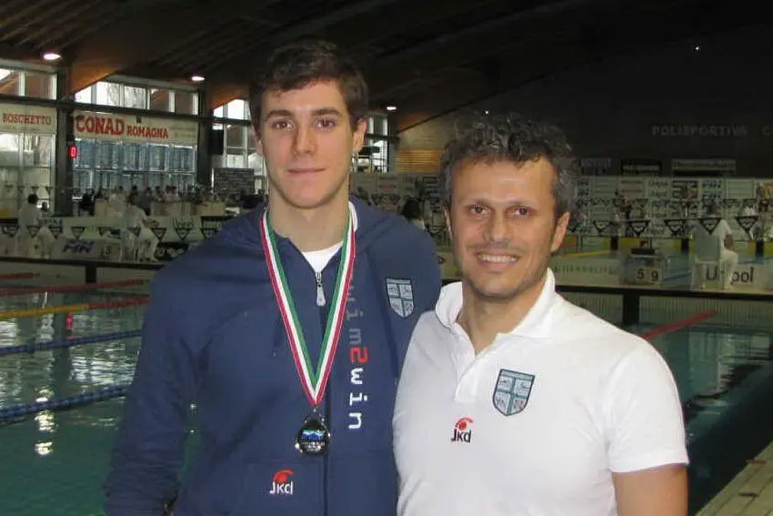 Giuseppe Guttuso con l'allenatore Nicola Pau