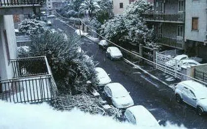 Neve anche a Sinnai, la foto è della lettrice Francesca Perra