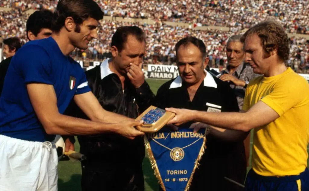 L'amichevole d'andata a Torino terminò 2-0 per gli Azzurri. Era il 14 giugno del 1973 (foto da Wikipedia)
