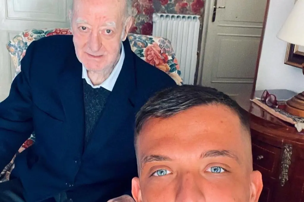 Carletto Mazzone con il nipote (da Instagram)