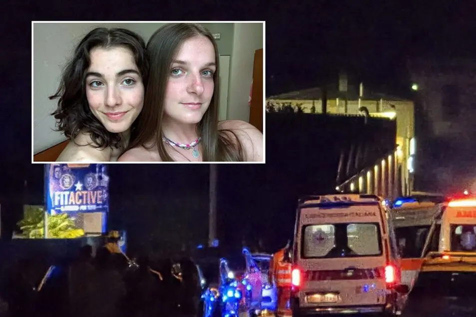 Le due ragazze investite e il luogo dell'incidente (Ansa)