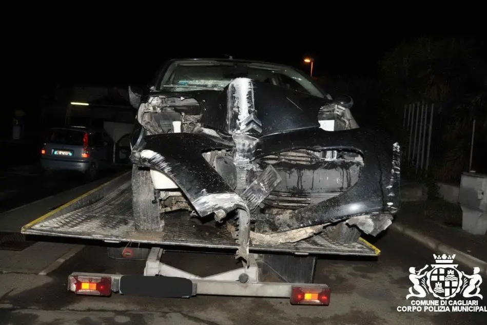 L'auto dopo l'incidente