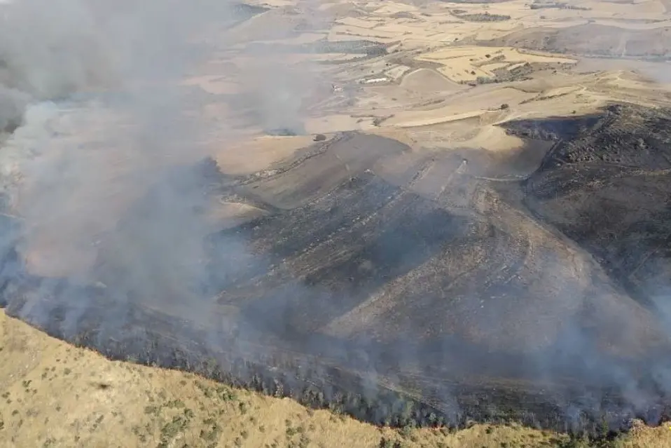 L'incendio a Sardara