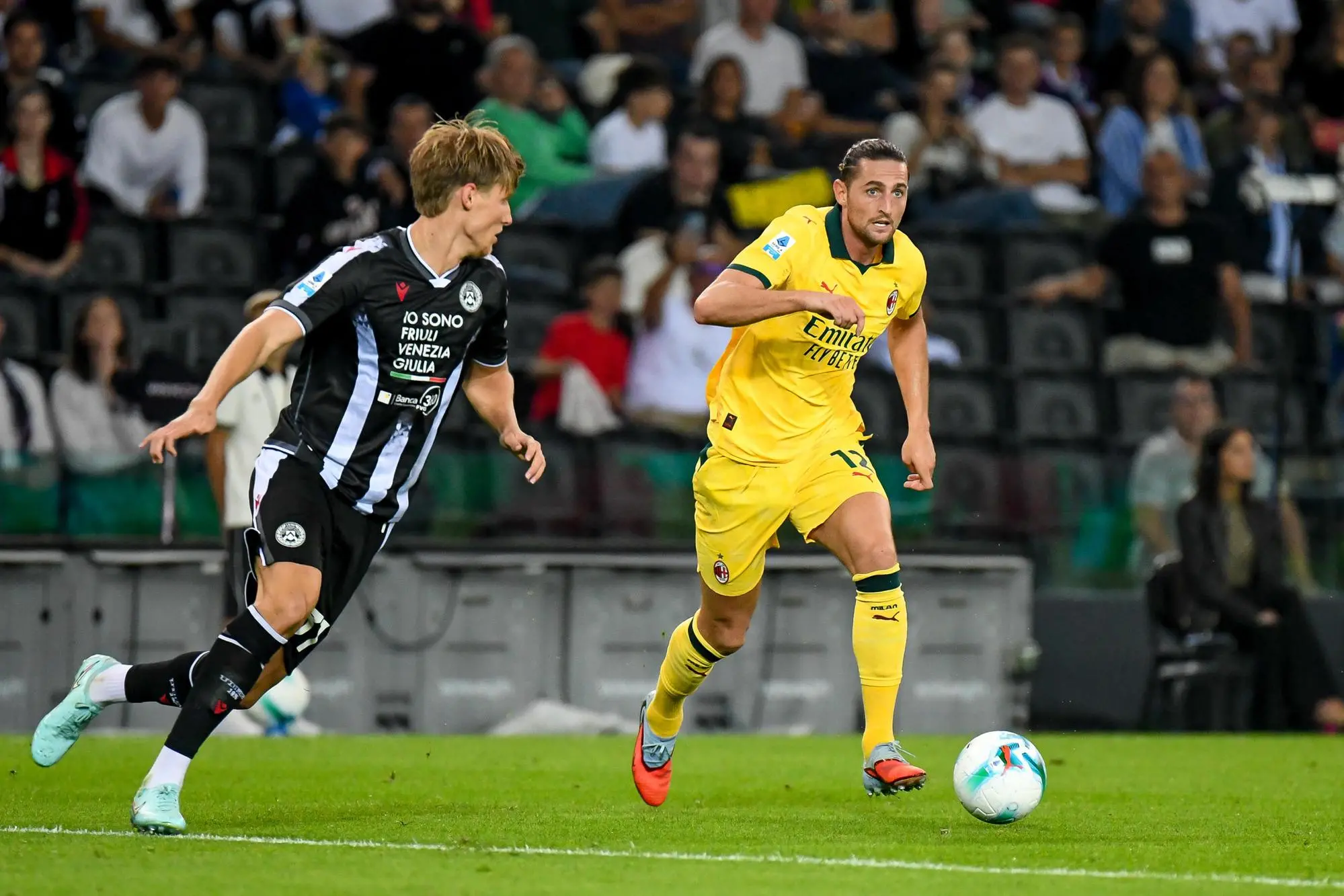 Milan's Adrien Rabiot in action during italian soccer Serie A match between Udinese Calcio vs AC Milan at the Bluenergy stadium in Udine, Italy, 20 September 2025. ANSA/Ettore Griffoni