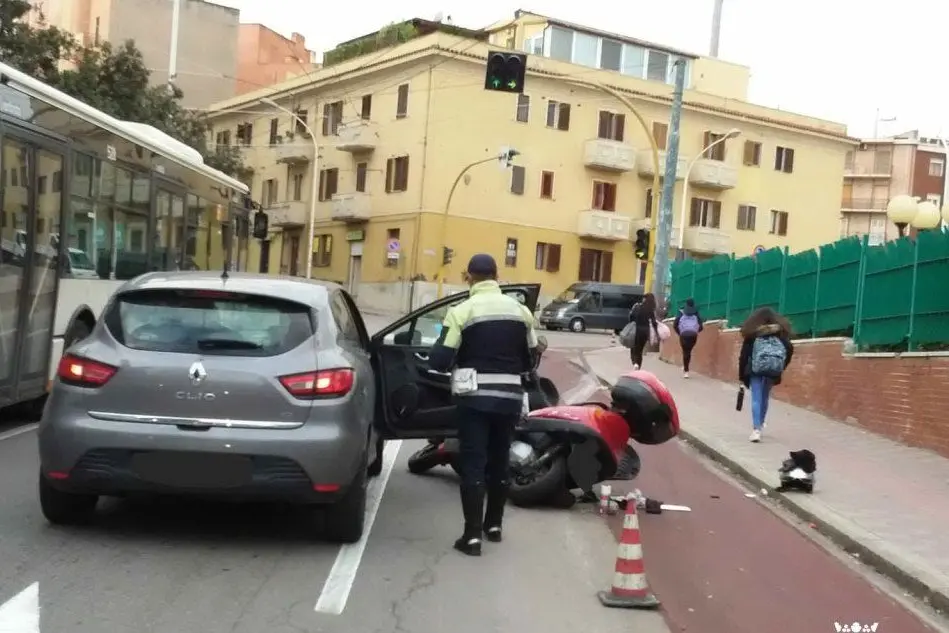 L'incidente (foto Polizia municipale)