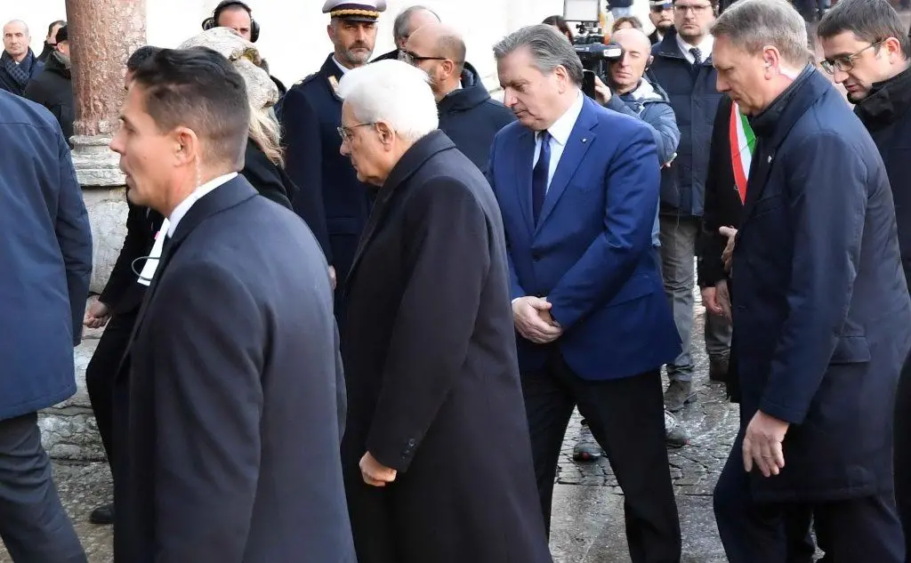 L'arrivo del presidente della Repubblica, Sergio Mattarella