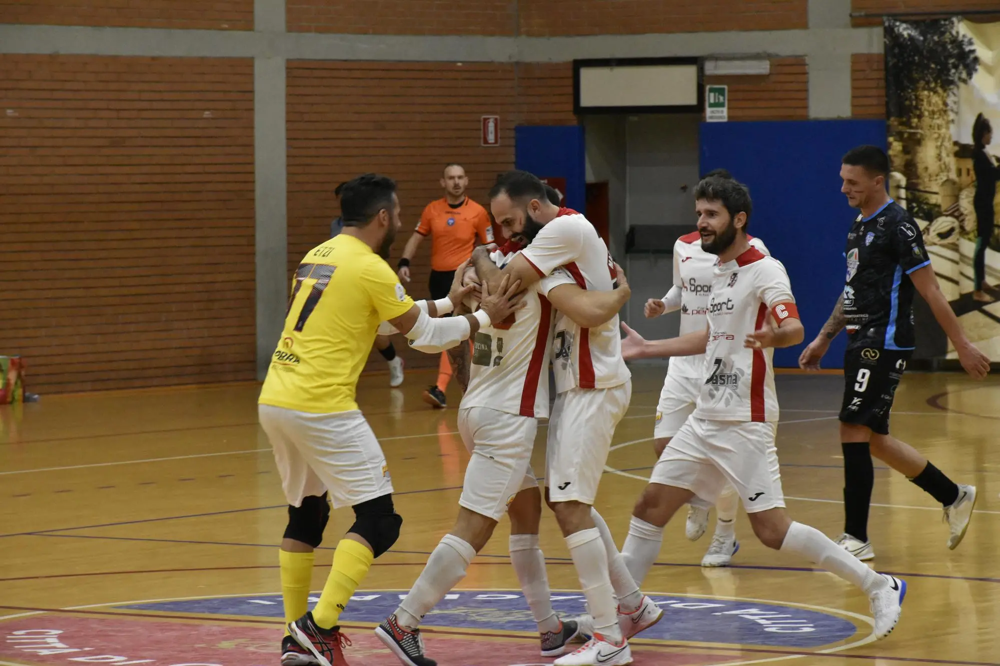 Un'esultanza della Jasnagora in Serie B maschile (foto di Francesca Sini)