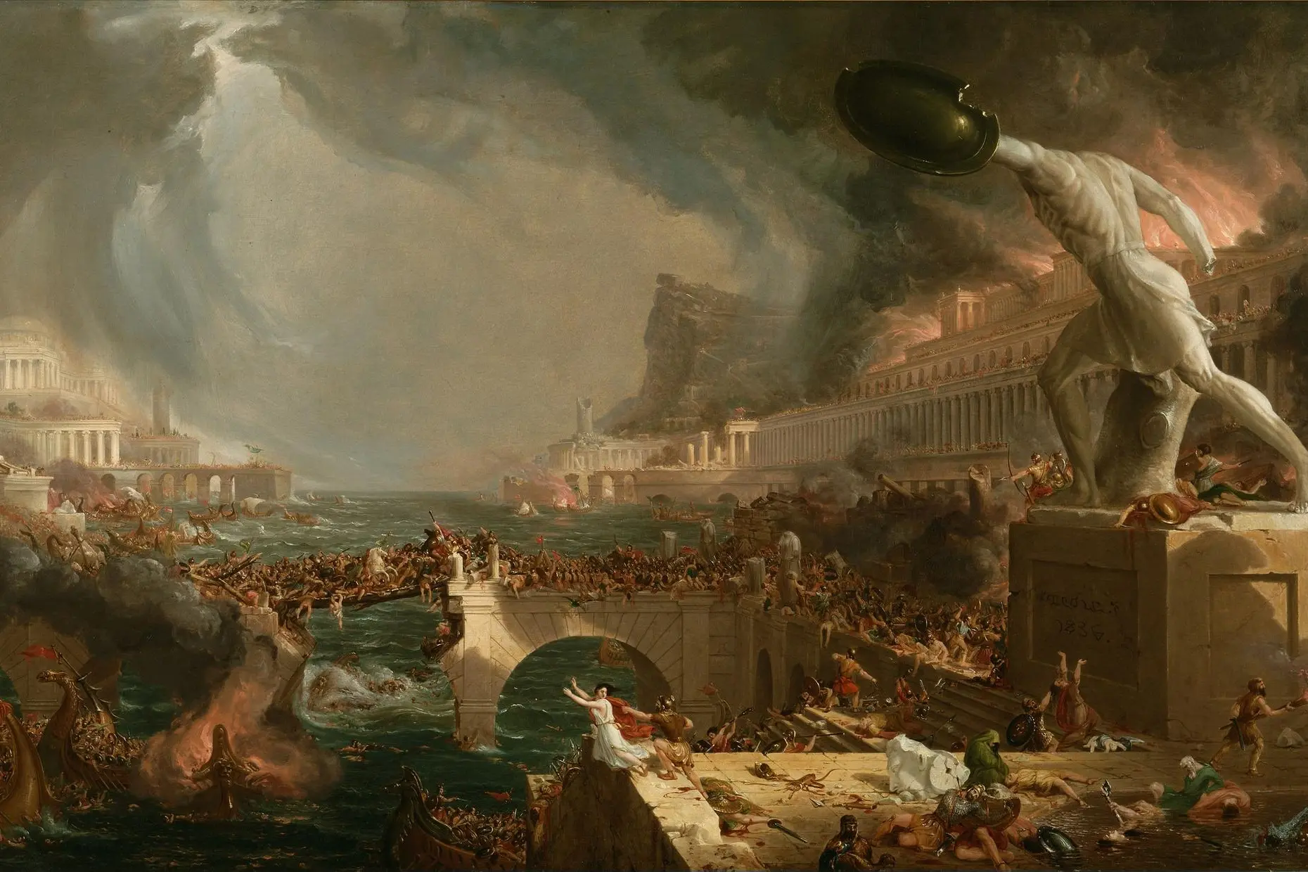 &quot;La distruzione dell'Impero romano&quot; di Thomas Cole del 1836
